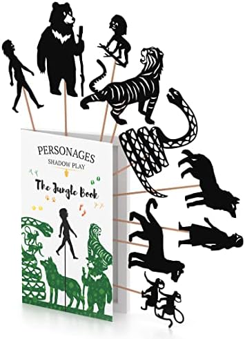 Shadow Play Educational Toy - Jungle Book Personages - Shadow Puppets - Montessori Preschool Learning Toys for Girls and Boys - Storytelling Toy - Easter Birthday Gift Present 3 4 5 6 7 8 9 Year Old