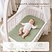 Konssy 3 Pack Stretchy Bassinet Sheets for Baby Girl Boy, Soft Breathable Baby Bassinet Mattress Sheets Fit for Hourglass Oval Cradle, Moses Basket Rectangle Mattress (Green Leaves)