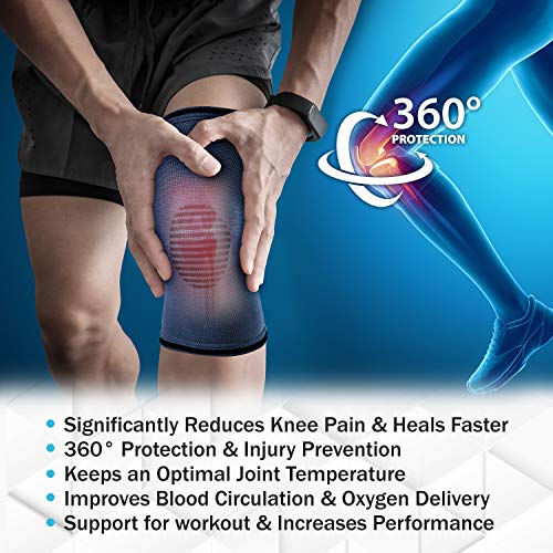 Image of POWERLIX Knee Brace Support - Best Compression Sleeve for Men & Women for Pain Relief- Superior Braces for Meniscus Tear & Arthritis, Please Refer to The Sizing Chart | Best Knee Brace for Men & Women, support for Running, Basketball, Weightlifting, Gym, Workout, Sports