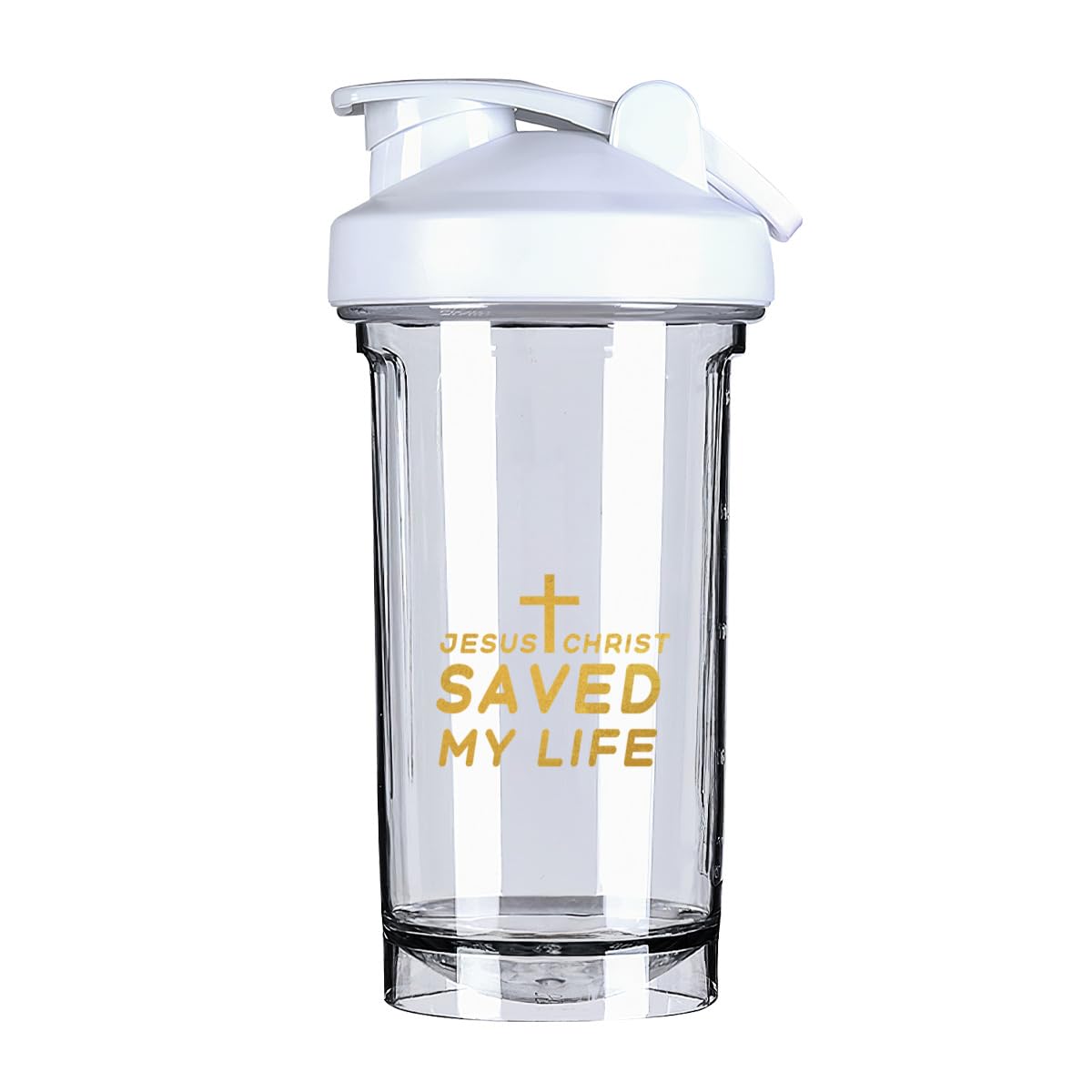 Jesus Christ Saved My Life (2) 18 Ounce Shaker Cup,Fashion Theme Pattern Shaker Bottle Leak-proof Workout Shake Bottles 500ML/18 oz Perfect for Pre Workout