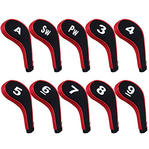 Posma Cc010Us Golf Club Head Covers Zippered – Set Of 10 - Irons, Sw, Pw, Approach Head Cover， Random Color #TOP2