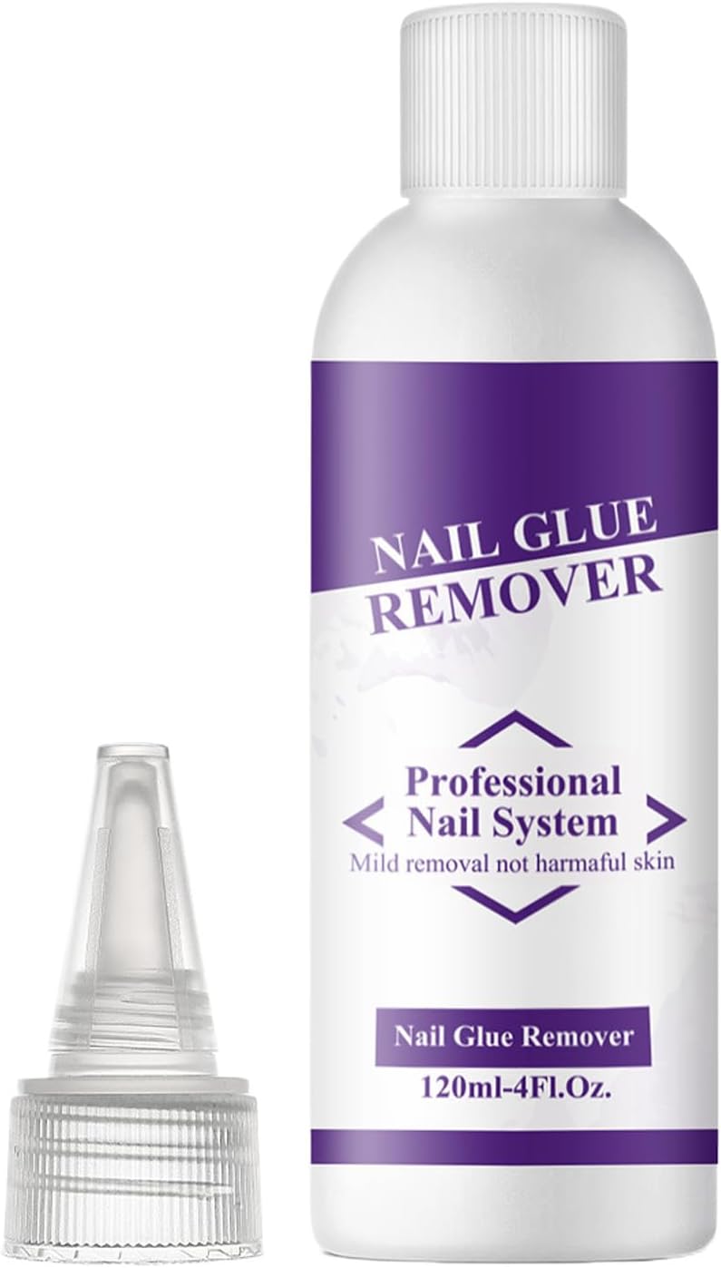 Nail Glue Remover, False Nail Dissolver Liquid, 120ml Fast Acting Solution for Girls Professionals, Gentle Manicure Extraction Tool Holiday Travel Events Cosmetic Salon Cleaning Formula