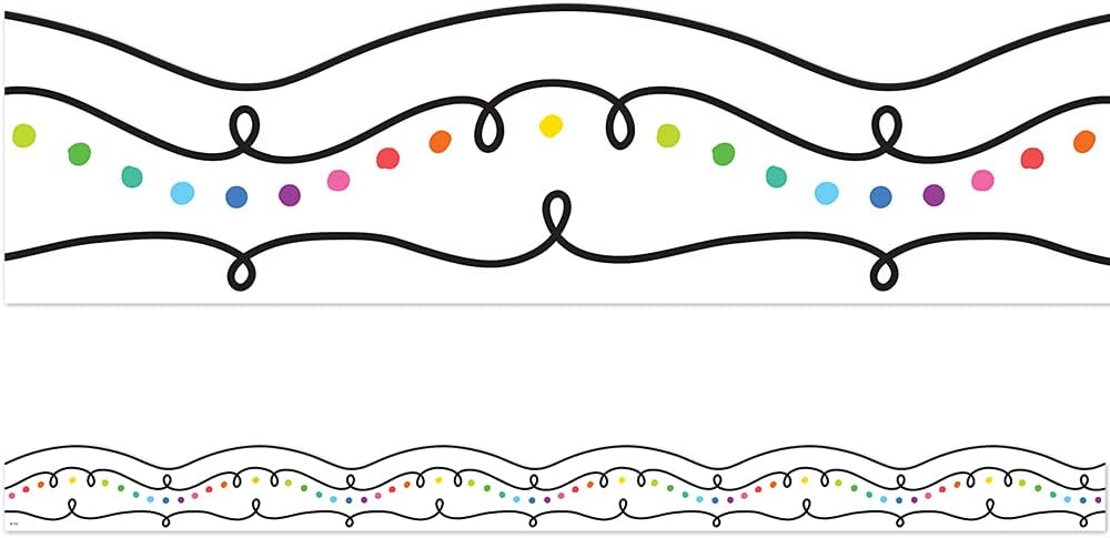 Squiggles and Colorful Dots Die-Cut Border Trim
