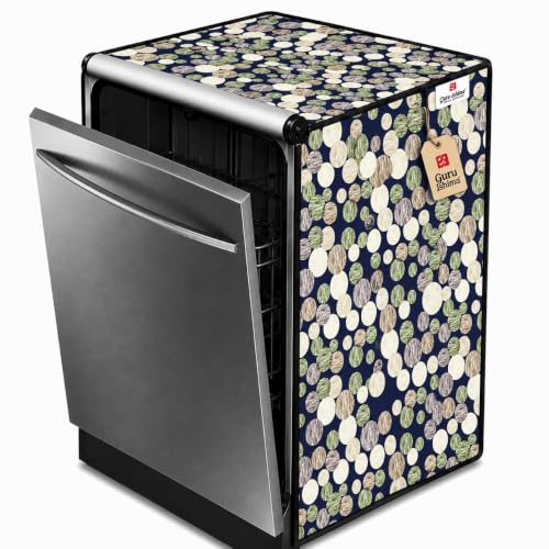 Image of Dishwasher Cover for 12 to 15 Place Setting | Water-Resistant Dustproof Zip Cover | Universal Fit Compatible with Bosch, LG, IFB, Hafele, Faber & More | 63 x 63 x 88 cm | Design 10