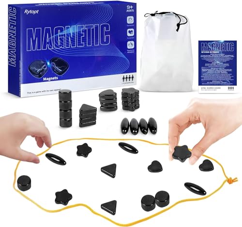 Magnetic Chess Game, Magnetic Chess Set Battle Board Games, 2023 Family Games for Kids and Adults, Fun Tabletop Magnetic Chess Game with Stones, Multiplayer Magnet Strategy Game for Party Travel