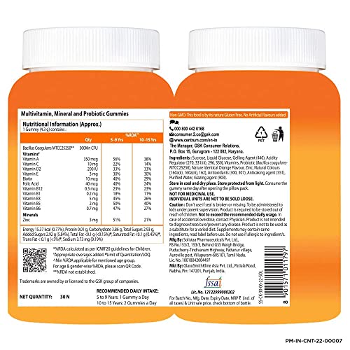 Image of Centrum Men, Multivitamin with Grape seed extract (Veg) 30s & Centrum Kids, Multivitamin with Probiotics, Vitamin C & 11 other nutrients(Veg)- 30 Gummies