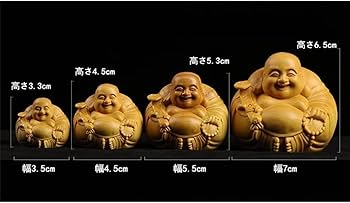 Amazon｜仏像 弥勒仏 木彫り ミニ 七福神 大きな腹笑い仏布袋 様 ツゲ