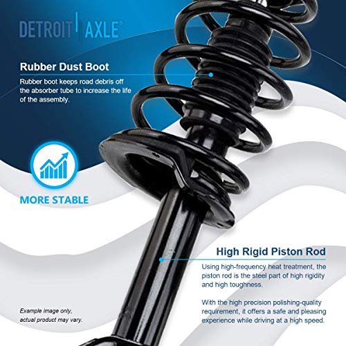 Image of Detroit Axle - 2 Front Struts for 07-14 Ford Edge 2007-2015 Lincoln MKX, | Complete 2 Struts with Coil Spring 2008 2009 2010 2011 2012 2013 Replacement Quick Install Ready Strut Shock Assembly