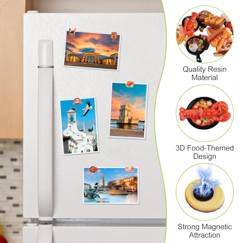 Set de 12 imanes decorativos de resina para refrigerador miniatura 4