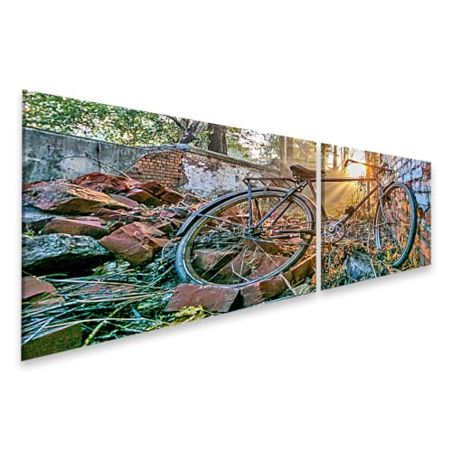 Tableau sur toile vintage islandburner de qualité supérieure avec vélo nostalgique