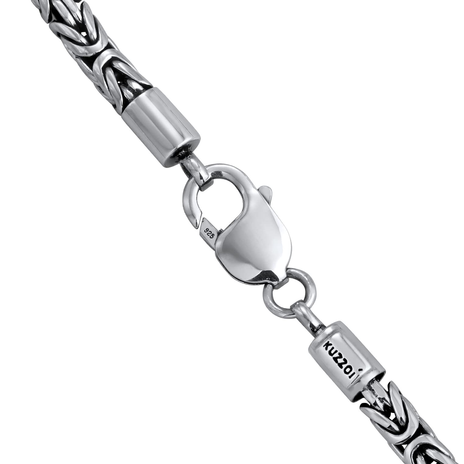 Kuzzoi massive 925 Sterling Silber Königskette Herren Halskette, Dicke 5mm, Länge 50cm / 60cm, mit Schmuckbox - 345053