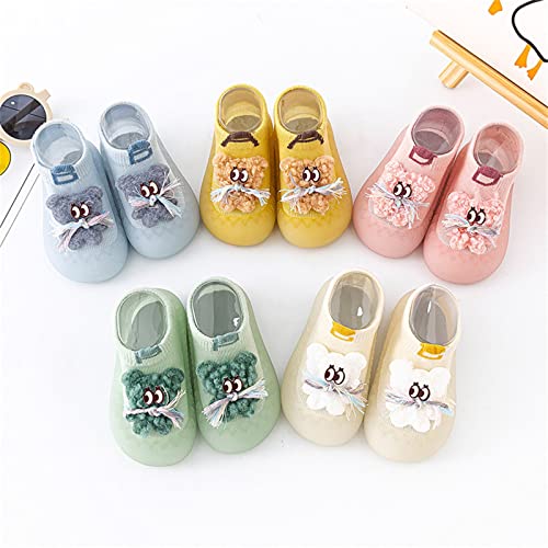 Toddler Baby Shoes Girl Boy Infant Boys Girls Animal Cartoon Socks Shoes Toddler Fleece WarmThe Floor (Blue, 7 Toddler)2