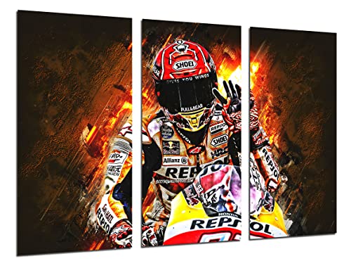 DKORARTE Cuadro Moderno Fotografico Moto gp, dibujo, Marquez,...