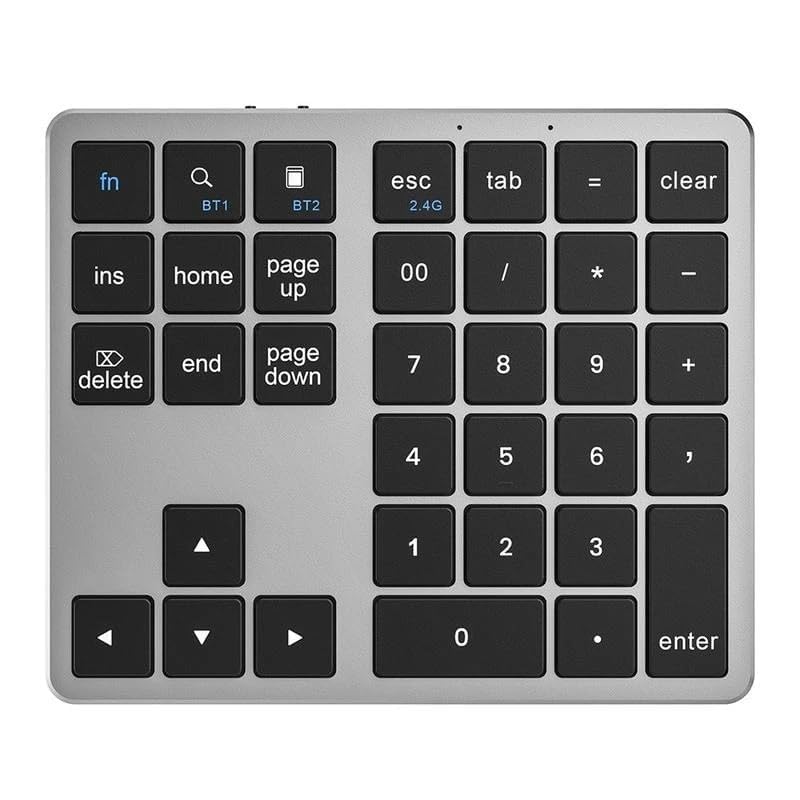 BUYFLUX Bluetooth and 2.4G Wireless Number Pad, Rechargeable Wireless Numeric Keypad Slim 35-Keys External Numpad Keyboard Data Entry Android/Win/MAC/iOS (Black) (B0DD4CWKT2) Amazon Price History, Amazon Price Tracker