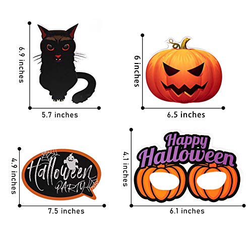 2023 Halloween Large Photo Booth Props(38Pcs) For Halloween Party Supplies, Creepy Costume Props With Sticks For Halloween Decorations, Black, Red Trick Or Treat Décor Favor #TOP5