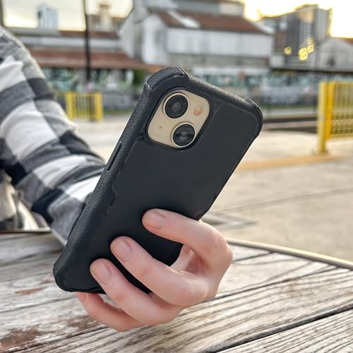 Smartish® iPhone 15 Plus Protective Magnetic Case - Gripzilla Compatible with MagSafe [Rugged + Tough] Heavy Duty Grip Armor Cover w/Drop Tested Protection for Apple iPhone 15 Plus - Black Tie Affair by Smartish - Image 8