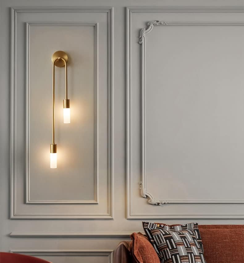 Image of Antique Nautical Art Modern LED Wall Light for Home | Dual Arm Golden Finish Decorative Wall Lamp | Energy Efficient Sconce Light for Living Room, Bedroom, Hallway & Office (Pack Off 2-) inch