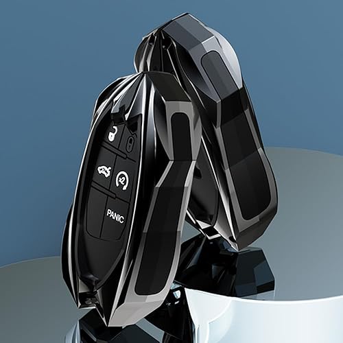 Miniatura 4 de Funda de aleación de zinc para llavero compatible con Jeep Grand Cherokee Dodge Challenger Charger Dart Durango Journey Chrysler 300 con llavero