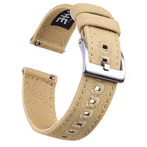 Image of Ritche Christmas Gift Canvas Vintage Quick Release Watch Band 18mm 20mm 22mm 24mm Replacement Watch Straps for Men Women, White Elephant Gifts, Stocking Stuffers for Men, Father's Day gifts