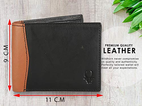 Image of WildHorn� RFID Protected Genuine High Quality Mens New Leather Wallet (New Black Nappa 2)