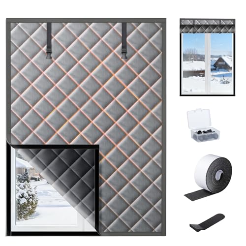 Fenster Isolierfolie 100×160CM | Isolierfolie gegen Kälte | Winddichte & Energiesparend Fensterfolie | Ohne Bohren | Für Bad Schlafzimmer Altbau Mietwohnung und Verschiedene Fensterarten