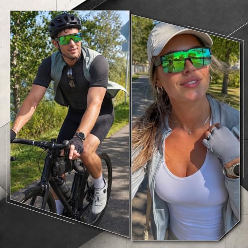 Image of HAOLOTA Fit Over Glasses Sunglasses for Men, Wrap Around Sunglasses for Driving Cycling Outdoors UV Protection
