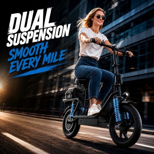 Image of Electric Scooter, 350W / 500W Motor, 19 MPH to 22MPH, 21 to 40 Miles Range, Dual Suspension, Dual Braking, App Control, Foldable Commuter E Scooter for Adults and Teens
