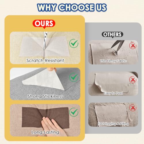 Xroam Self Adhesive Linen Fabric Repair Tape Kit, 4"x79" Upholstery Tape - image 5