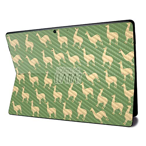 Image of MightySkins Carbon Fiber Skin for Microsoft Surface Pro X - Llama | Textured Carbon Fiber Finish | Easy to Apply, Remove, and Change Styles | Made in The USA