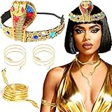 LaVenty accesorios egipcios disfraz tocado cobra brazaletes serpiente espiral medusa halloween