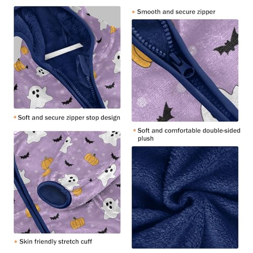 Halloween Toddler Fleece Jacket Baby Boys Hooded Zipper Long Sleeve Thick Warm Outerwear 3-10 Years3