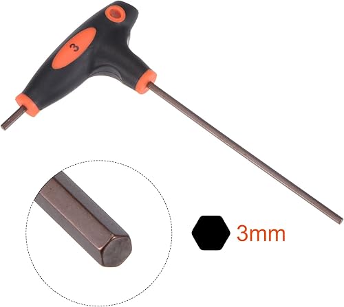 Miniatura 8 de uxcell Llave inglesa de doble extremo con manija en T de llave hexagonal de 0.079 in, acero métrico S2