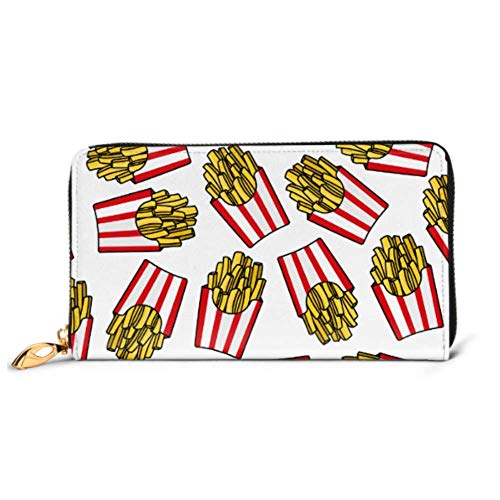 Preisvergleich Produktbild JHGFG Mode Handtasche Reißverschluss Brieftasche Knusprige Pommes Frites Rote Telefonkupplung Geldbörse Abendkupplung Blockieren Leder Brieftasche Multi Card Organizer