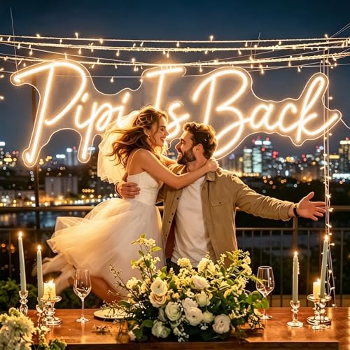 Image of Custom Neon Sign, Dimmable Name Logo Personalized Indoor Wall Decor Light | Custom names, logos, texts, fonts & colors, wall‑mount hardware, for bedroom, game room, wedding, birthday, commercial decor