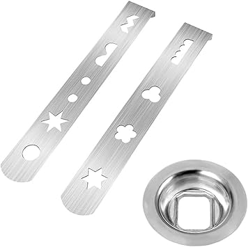 3Pcs Cookie Maker Pastry Press Attachment, Stainless Steel Meat Grinder Attachment, Biscuit Mould Dough Cutters for Baking