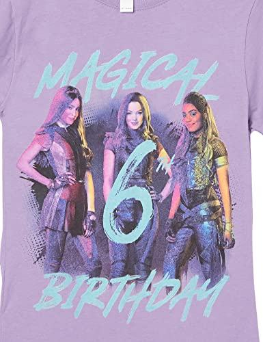 Disney Little, Big Descendants 3 Magical 6th Birthday Girls Short Sleeve Tee Shirt2