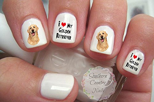 Dog Breed Golden Retriever I Love Nail Decals Nail Art Decals