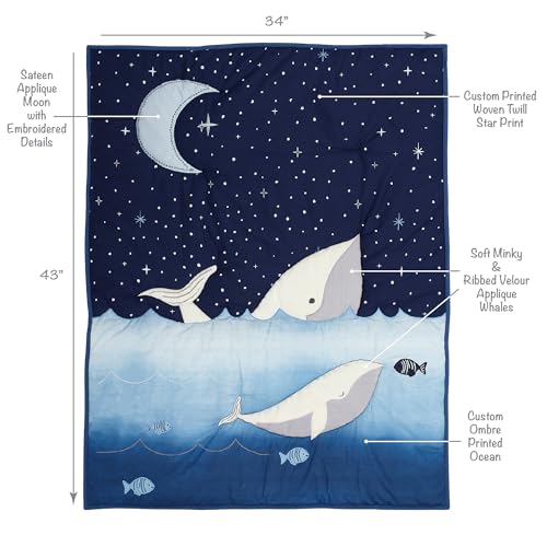 Image of Lambs & Ivy Bubbles & Squirt 3-Piece Whale /Ocean Aquatic Baby Crib Bedding Set