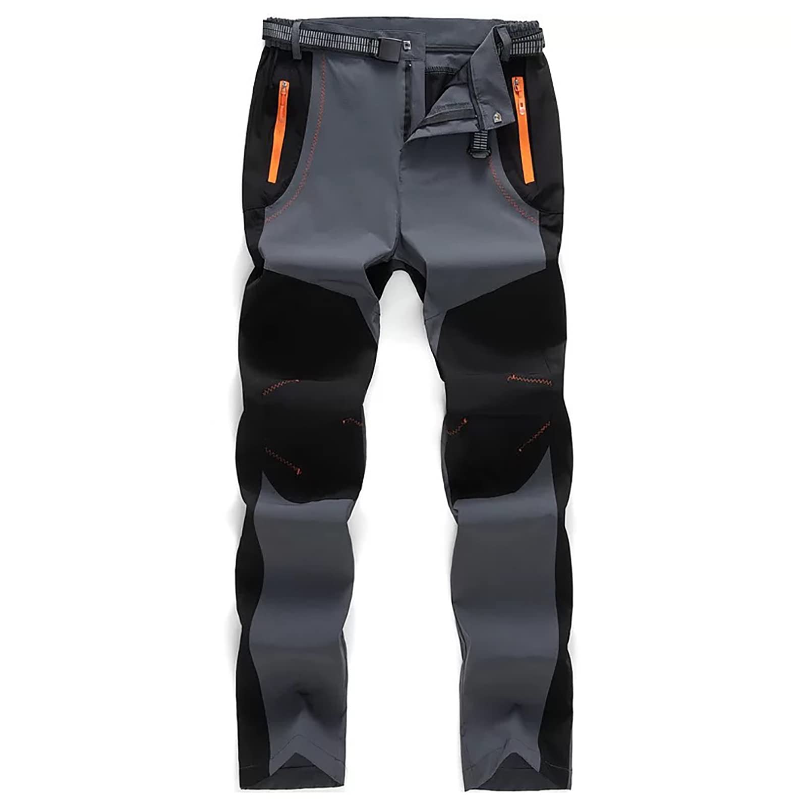 Pantalon Senderismo Montaña Hombres Secado Rápido Impermeable Pantalones Trekking Escalada Transpirables Ligeros(Size:4XL,Color:Gris)