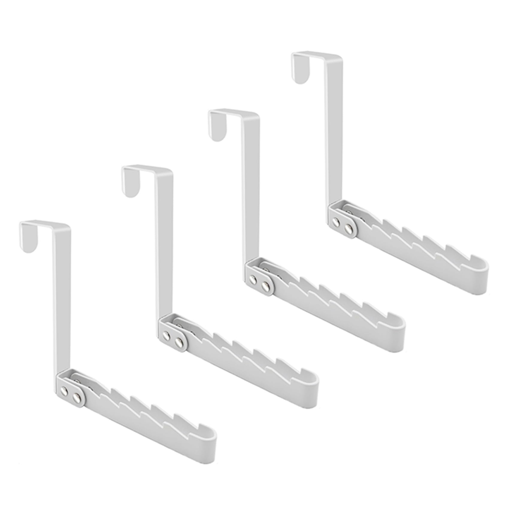 Vjsujehgy 4 Pack over the Door Hooks Hanger, Sturdy Foldable over Door Drying Rack for Clothes, Coats, and Towels, White