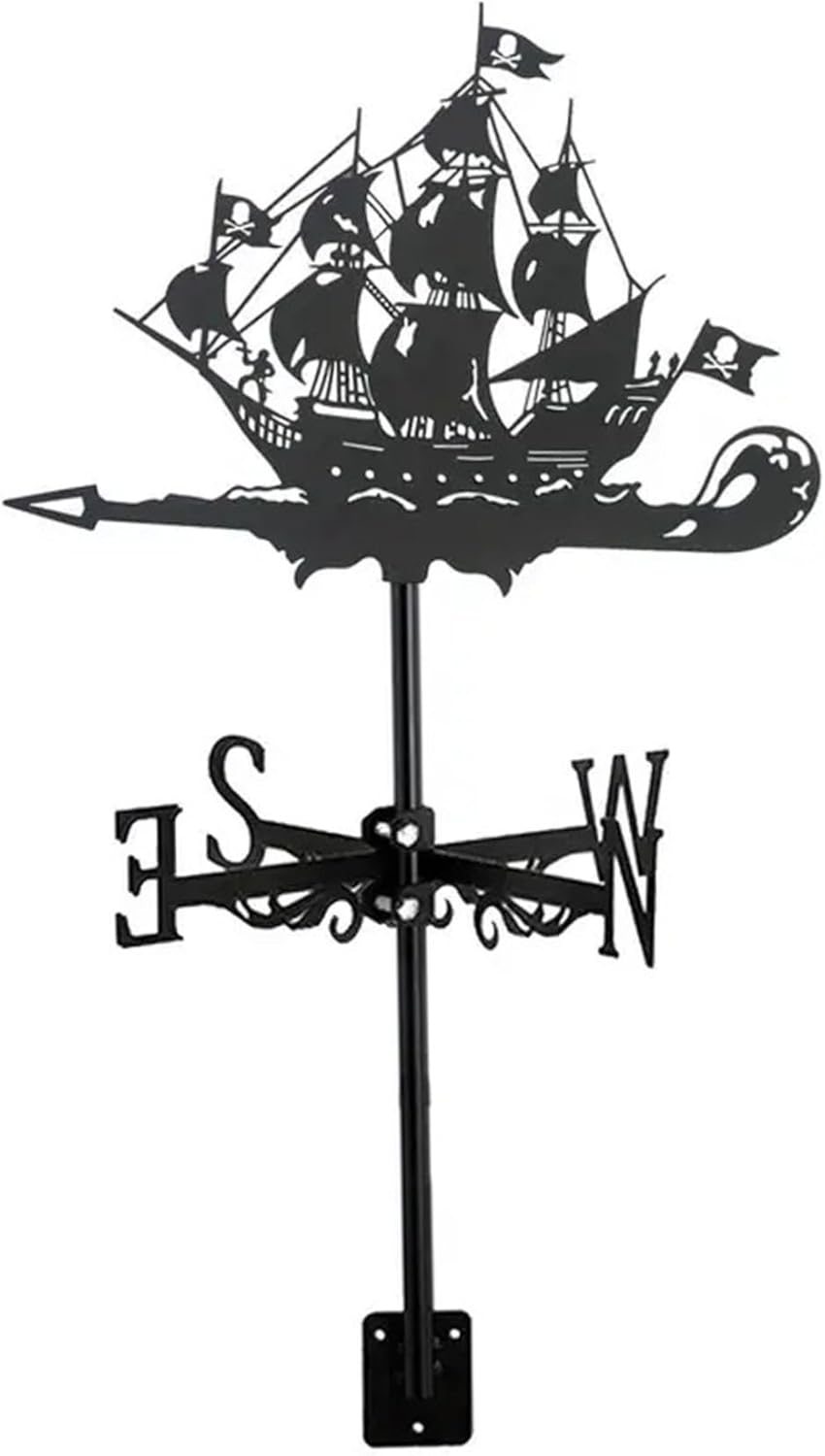 1PC Weather Vane Pirate Ship Weather Vanes for The Garden Roof Mount Weather Vane for Yard Metal Wind Direction Indicator for Garden Patio Roof Decor