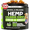 Hemp calming chews for dogs with anxiety and stress 170 dog calming treats storms barking separation valerian root melatonin hemp oil dog anxiety relief made in usa soft chews  urban country home decor