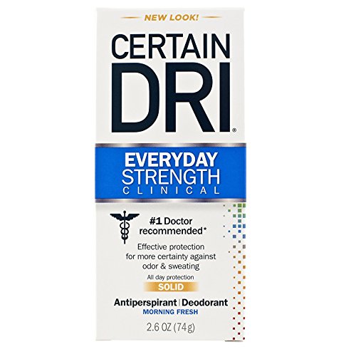 Certain DRI Everyday Strength Clinical Solid Antiperspirant/Deodorant, Morning Fresh Fragrance, 2.6 oz Each (Pack of 12)