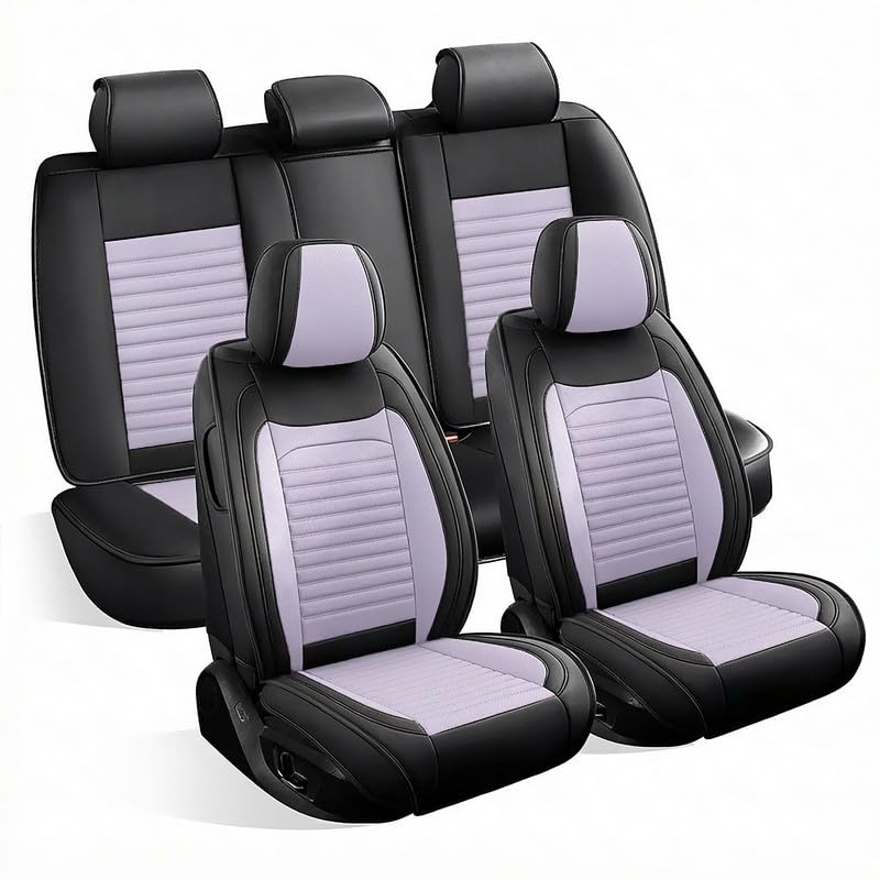 Image of Seat Covers Full Set Fit for Chevrolet Colorado 2015-2026, BlackPurple