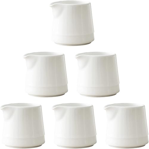 TAMAYKIM Jarras de cerámica de crema de 3 onzas, mini jarra de crema, jarra de crema de porcelana blanca para café, té, leche, mermelada, salsas,