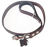 Activity4Dogs Echt-Leder Hundeleine für große Hunde 1m kurz 2 cm breit Schlaufe gepolstert Premiuim Qualität Made IN Germany (braun-schwarz)
