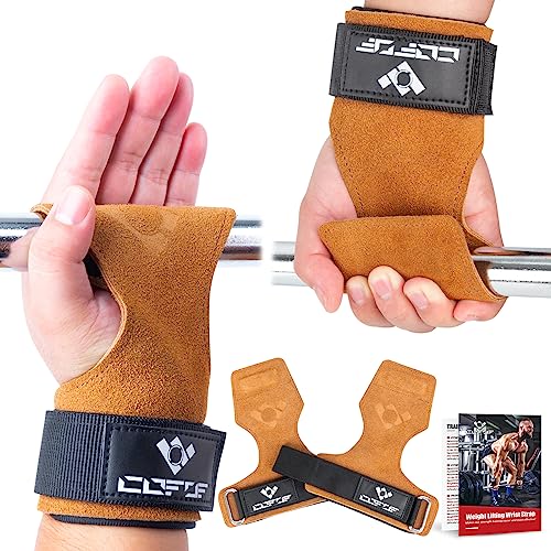 Image of Weight Lifting Wrist Strap, Double-Layer Leather for Deadlift Powerlifting