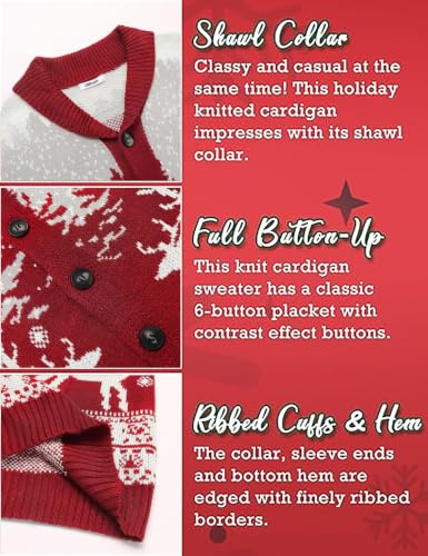Coofandy Mens Christmas Cardigan Sweater Shawl Collar Knitted Xmas Knitwear | Festive Christmas Sweaters, Button Up Sweater, Holiday Cardigan, Ugly Sweater, Xmas Clothes, Fall Winter Fashion 2026 6 Coofandy Mens Christmas Cardigan Sweater Shawl Collar Knitted Xmas Knitwear | Festive Christmas Sweaters, Button Up Sweater, Holiday Cardigan, Ugly Sweater, Xmas Clothes, Fall Winter Fashion 2026 - Image 7