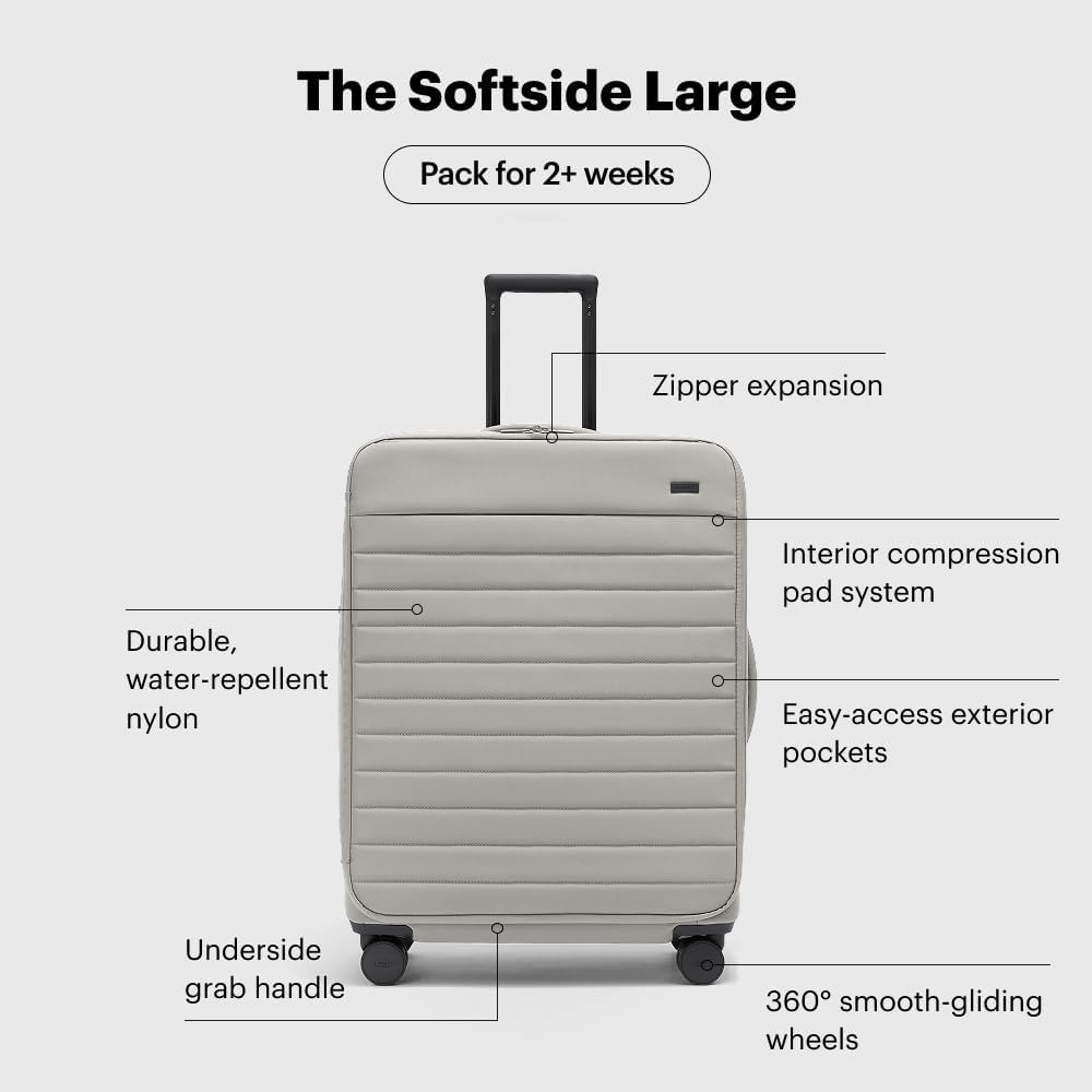 Away Softside Large Checked Suitcase, 29 Inch Expandable Luggage For Men & Women, Durable Nylon Exterior, TSA Approved Lock, Ideal For Trips 2+ Weeks, Cloud Gray