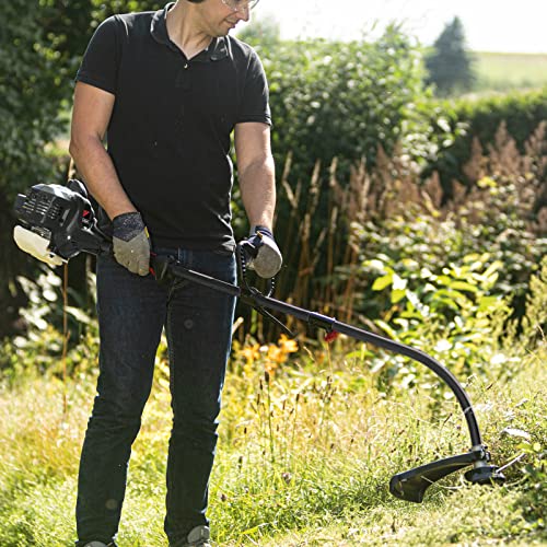 Foto von Scheppach Benzin Rasentrimmer PLT3000 Motorsense mit automatischem Nachschub per TIPP-Automatik | 2 Takt Benzinmotor mit 900 W Leistung | Schnitt Ø 38 cm | 9000 min-1 max. Schnittgeschwindigkeit